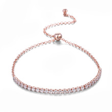 Simple Fashion Bracelet Jewelry Delicate Zircon Silver Plating Copper Charm Bracelet